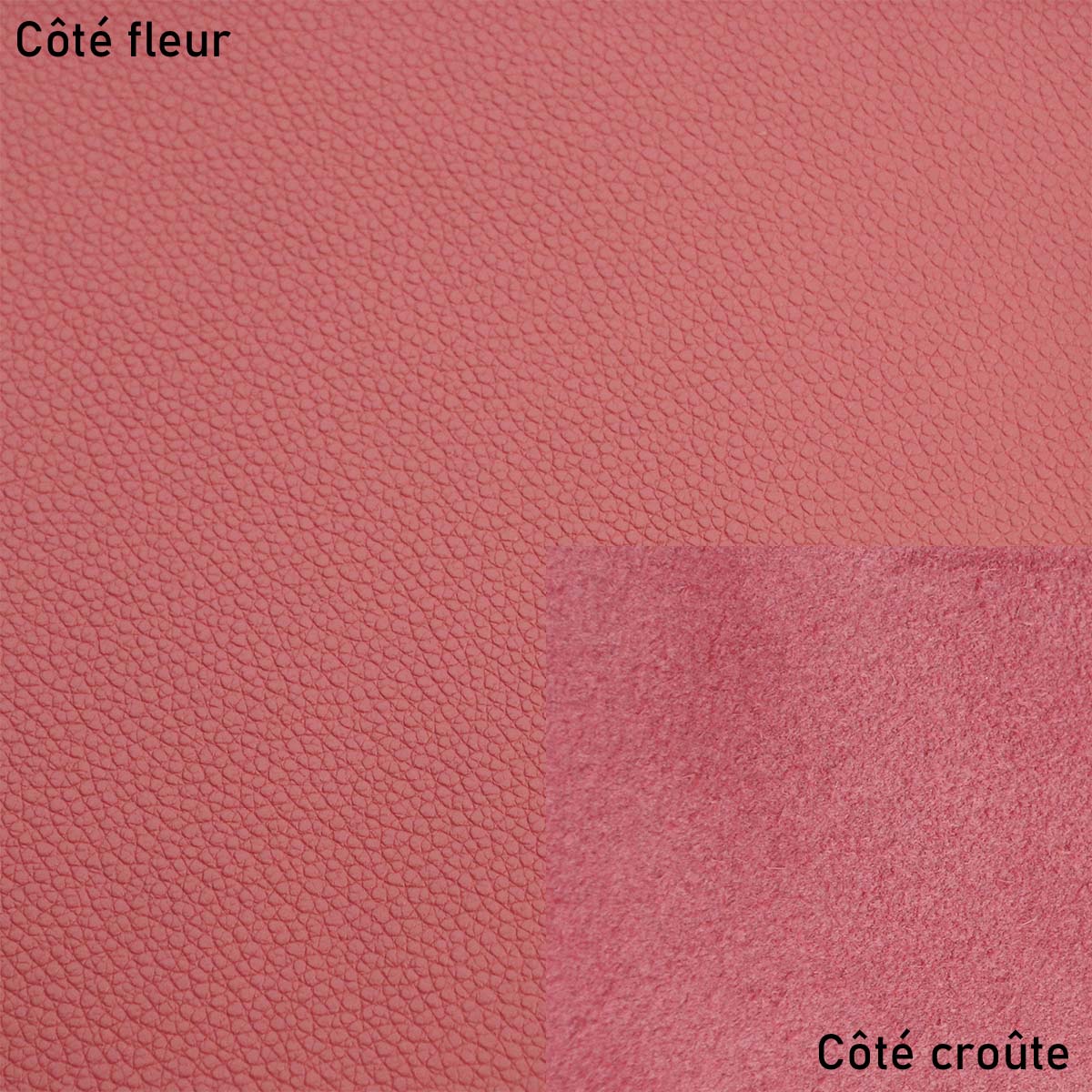Morceau de cuir de vachette grainé - ROSE LAURIER P67 - Deco Cuir