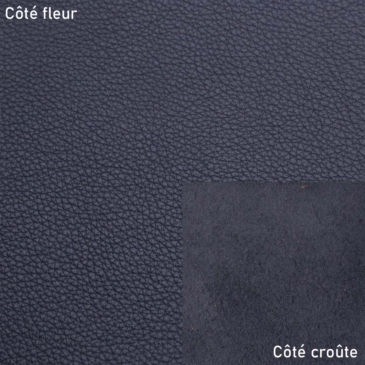 Morceau de cuir de veau grainé - BLEU MARINE P70 - Deco Cuir