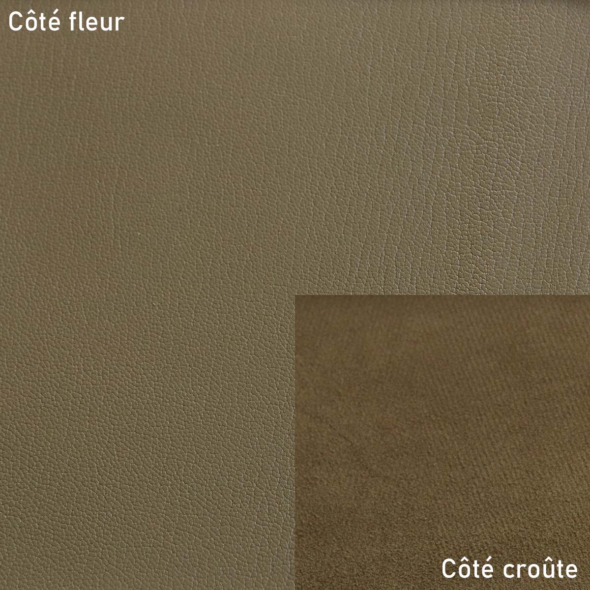 Peau de cuir de chèvre grainé - KAKI MARRON Q14