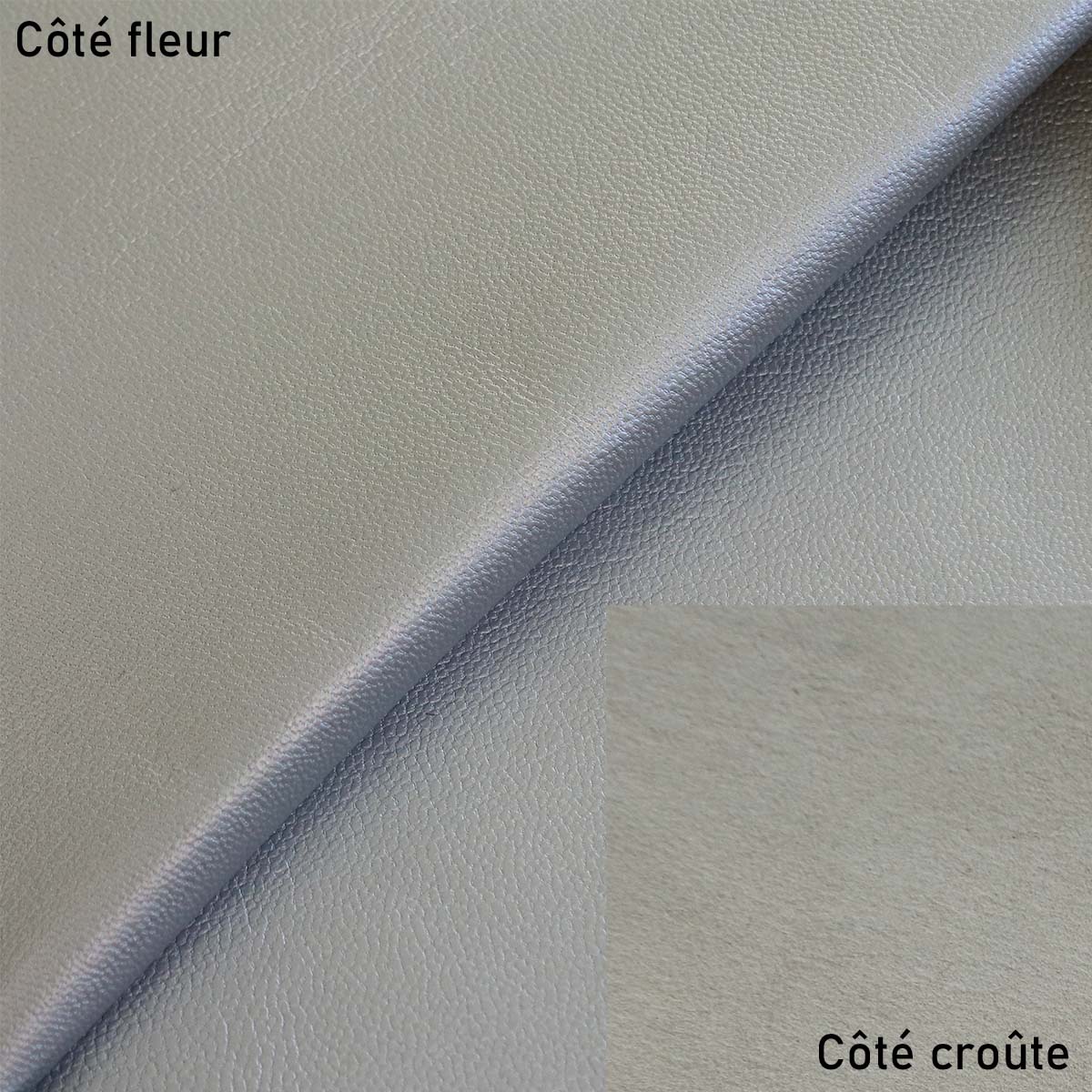Peau de cuir de chèvre grainé - ARGENT Q18