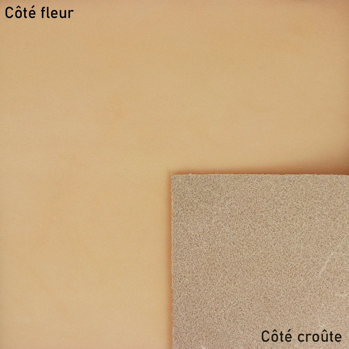 Cuir de croupon lisse tannage végétal - Naturel Q46 - Deco cuir