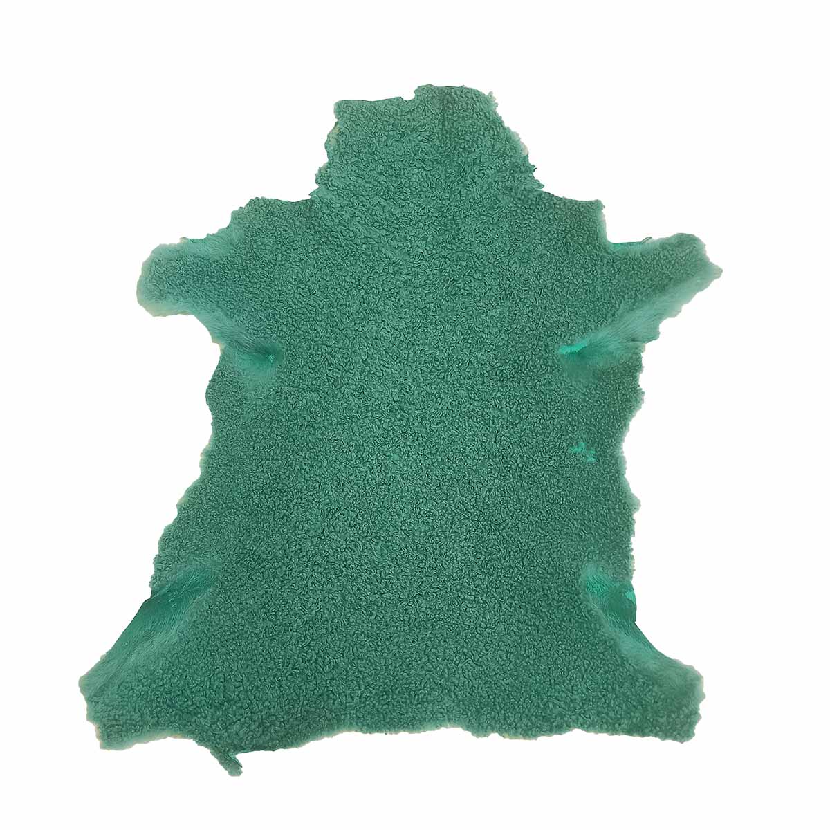 Peau de mouton lainé frisé - Dos velours - VERT Q55 - Deco Cuir