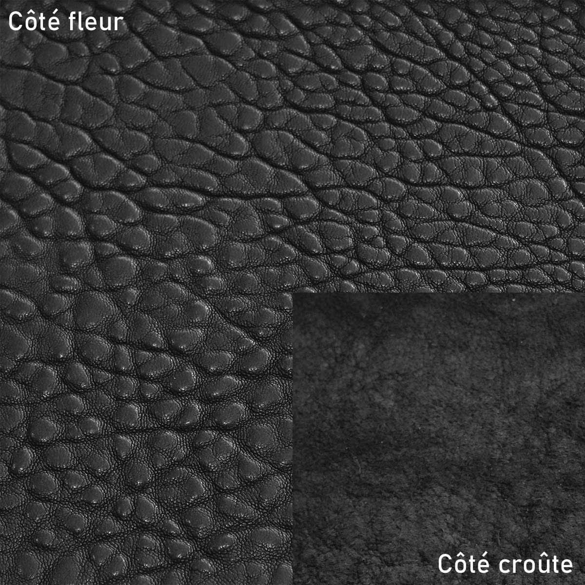 Peau de cuir d'agneau crispé "Bubble" - NOIR Q64