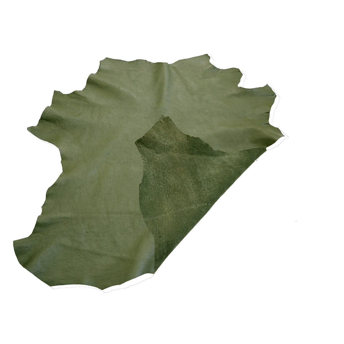 Peau de cuir d'agneau effet froissé - KAKI Q65