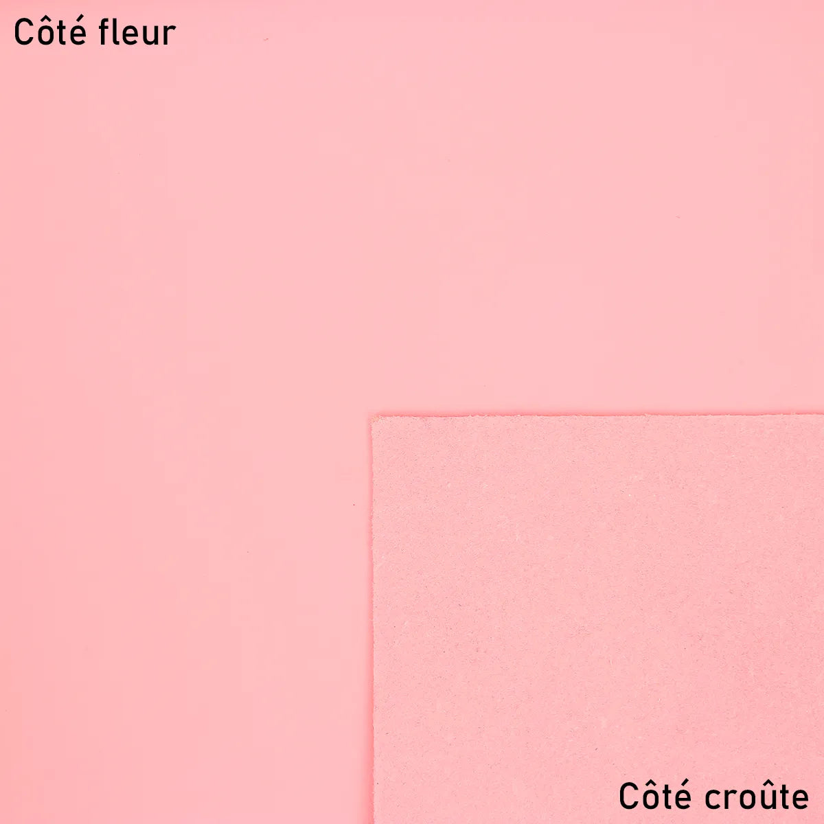 Cuir lisse rose barbie, de 1,2 mm d'épaisseur de la gamme Satinato, cuir mi-souple mi-ferme idéal pour réaliser des sacs à main, pochettes...
