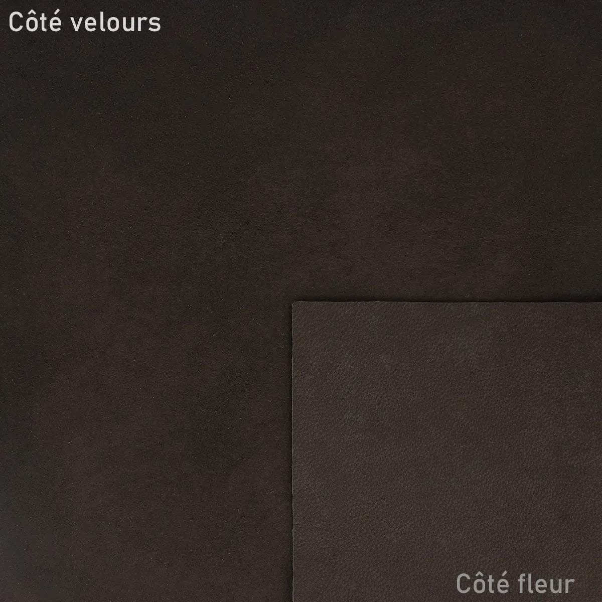 Cuir d'agneau velours - Marron foncé Q79 - Deco cuir