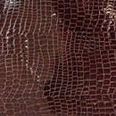 Peau de cuir de veau verni imitation croco - MARRON ACAJOU Q87