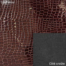 Peau de cuir de veau verni imitation croco - MARRON ACAJOU Q87