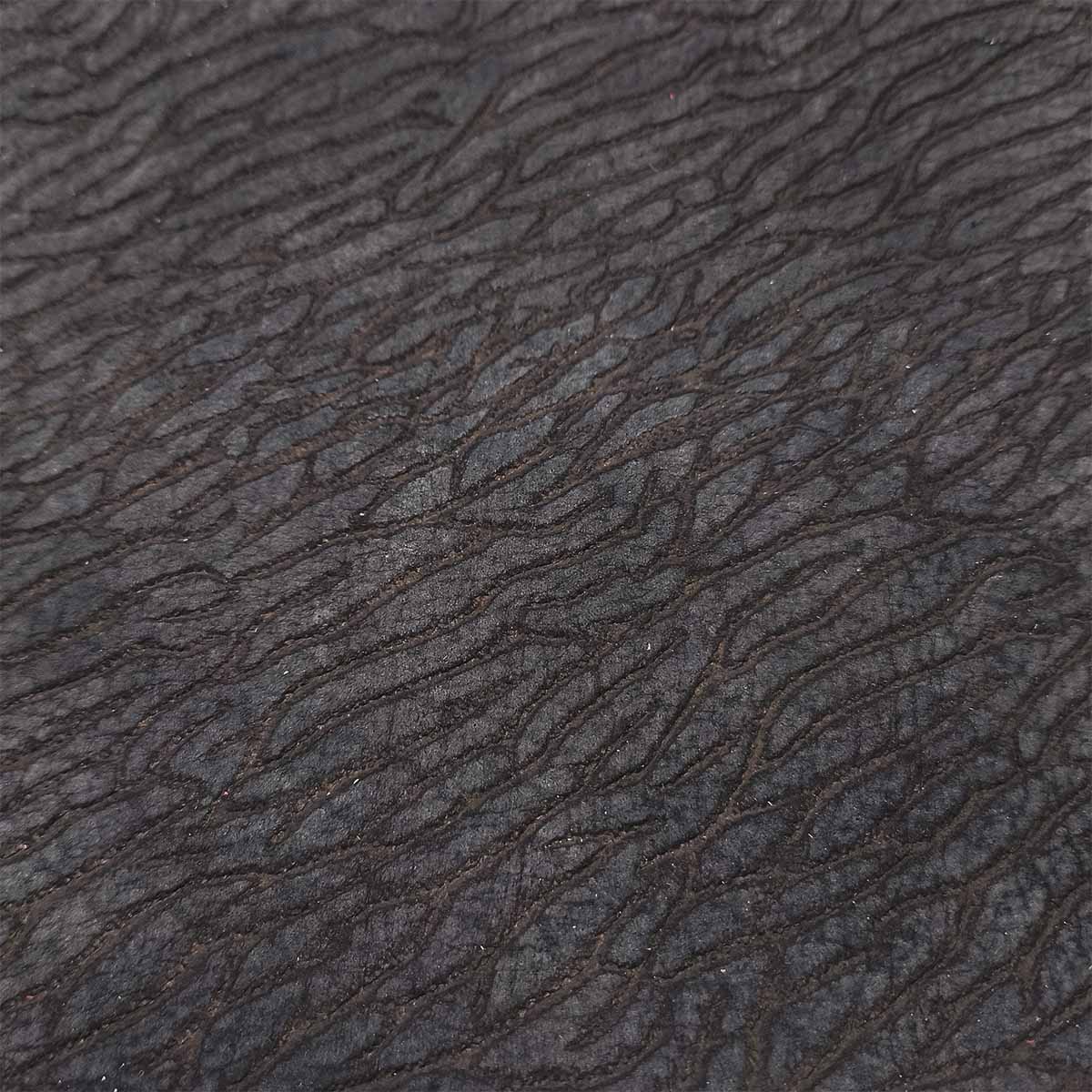 Morceau de cuir de vachette nubuck grain écorce - NOIR Q92