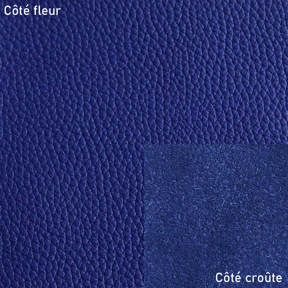 Peau de cuir de taurillon GROGRAIN - BLEU R06