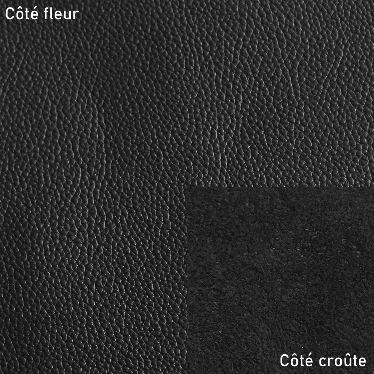 Peau de cuir de vachette PLAYA - NOIR MAT R19