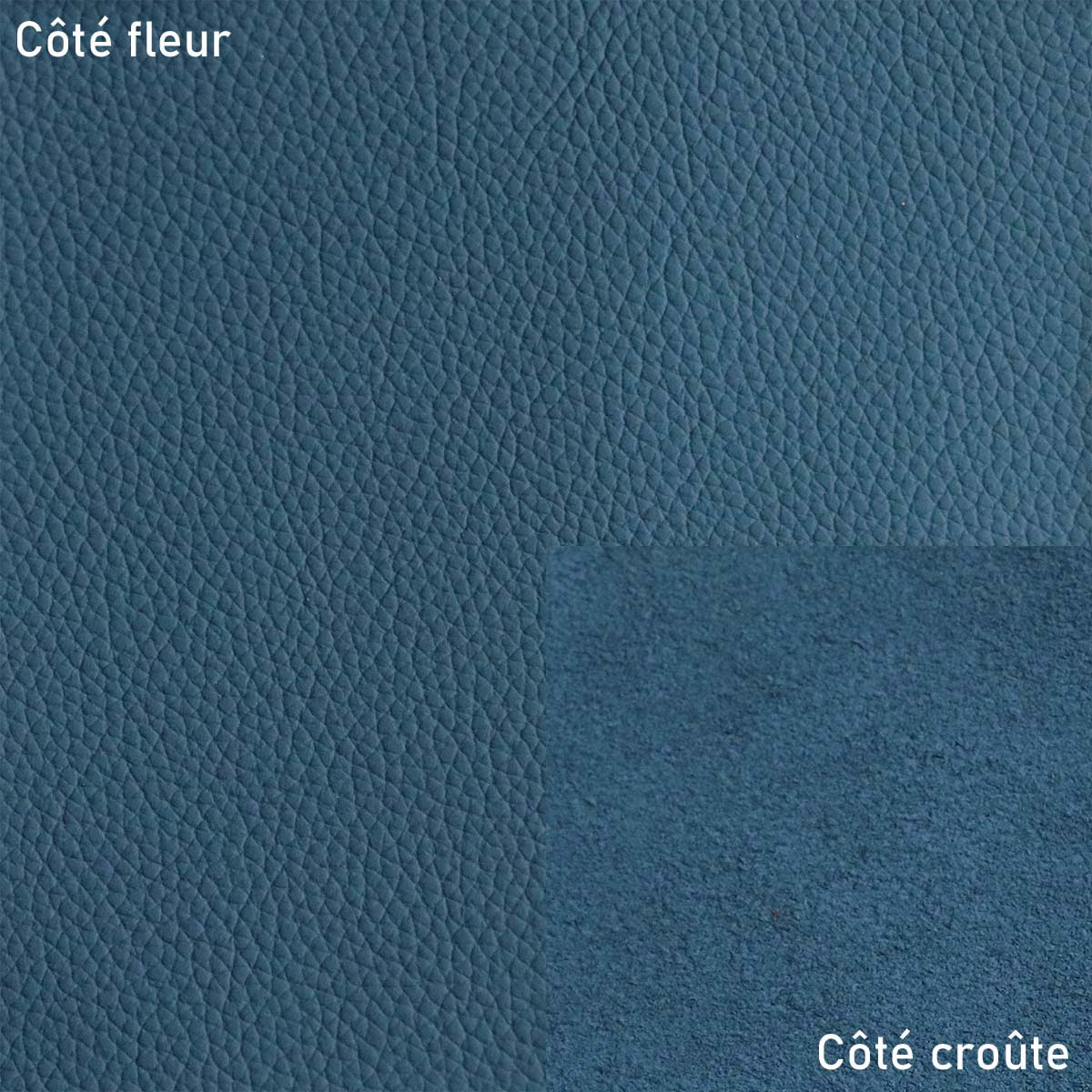 Peau de cuir de vachette PLAYA - BLEU MINÉRAL R21