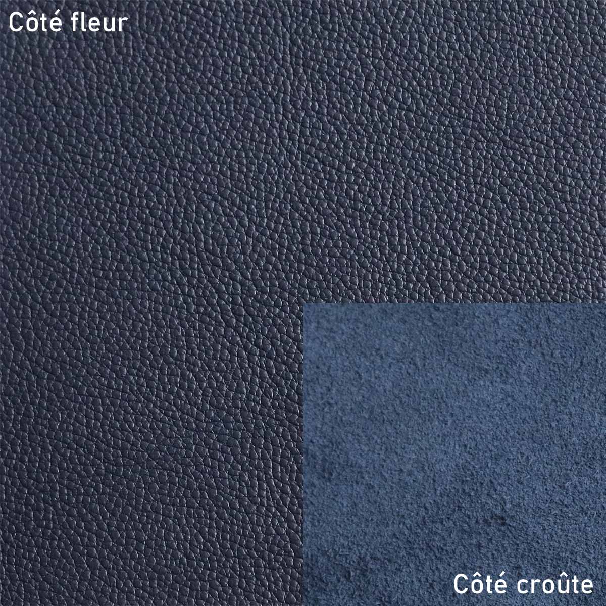 Peau de cuir de  vachette OCÉAN - BLEU MARINE R23