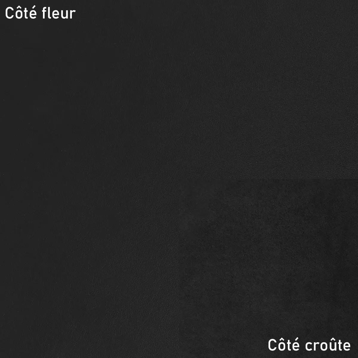 Morceau de cuir de vachette lisse - NOIR R33 - Deco cuir