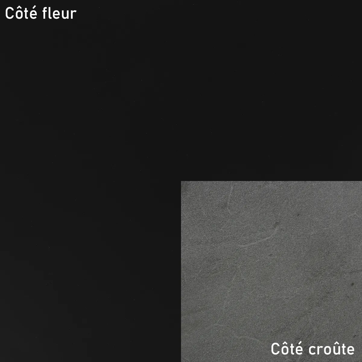 Morceau de cuir lisse effet gommé - Noir R34 - Deco cuir