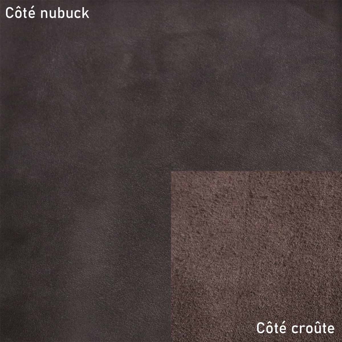 Peau de cuir de vachette nubuck - MARRON FONCÉ R47