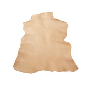 Peau de croûte de cuir de chèvre velours beige, forme rectangulaire, texture douce et mat, produit en cuir naturel.