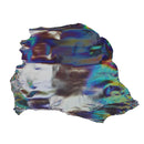 Peau entière en cuir de chèvre lisse - argent effet kaléidoscope R67 - Deco cuir