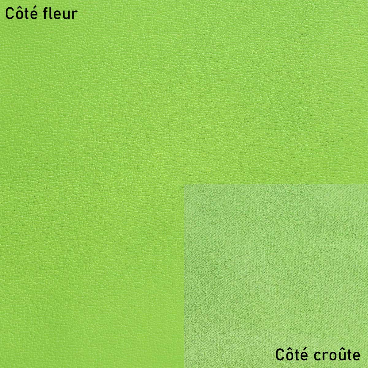 Peau de cuir de chèvre grainé - VERT POMME R86