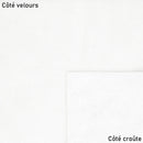 Peau de cuir de veau velours blanc, texture douce et élégante, pour projets de maroquinerie ou décoration.