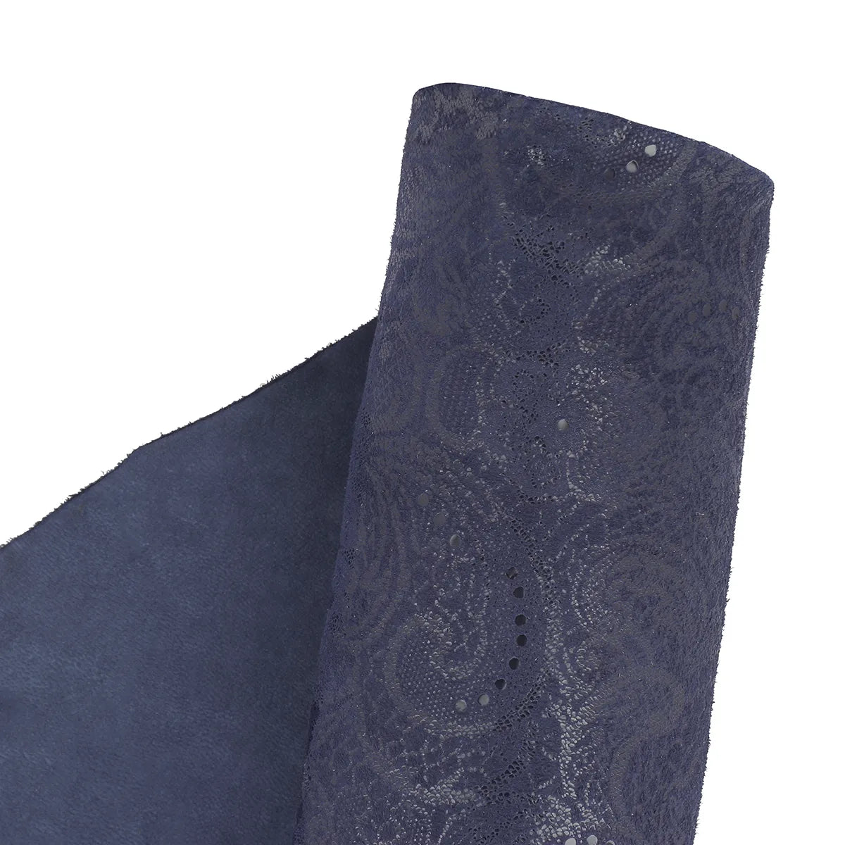 Peau en croûte de cuir de chèvre velours fantaisie - Bleu marine S30 - Deco cuir