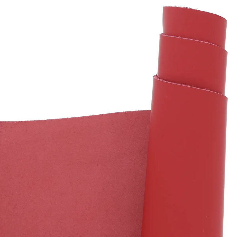 Cuir de vachette lisse rouge