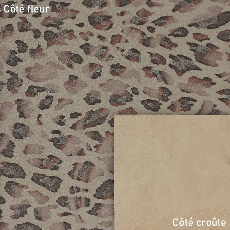 Cuir imprimé léopard beige