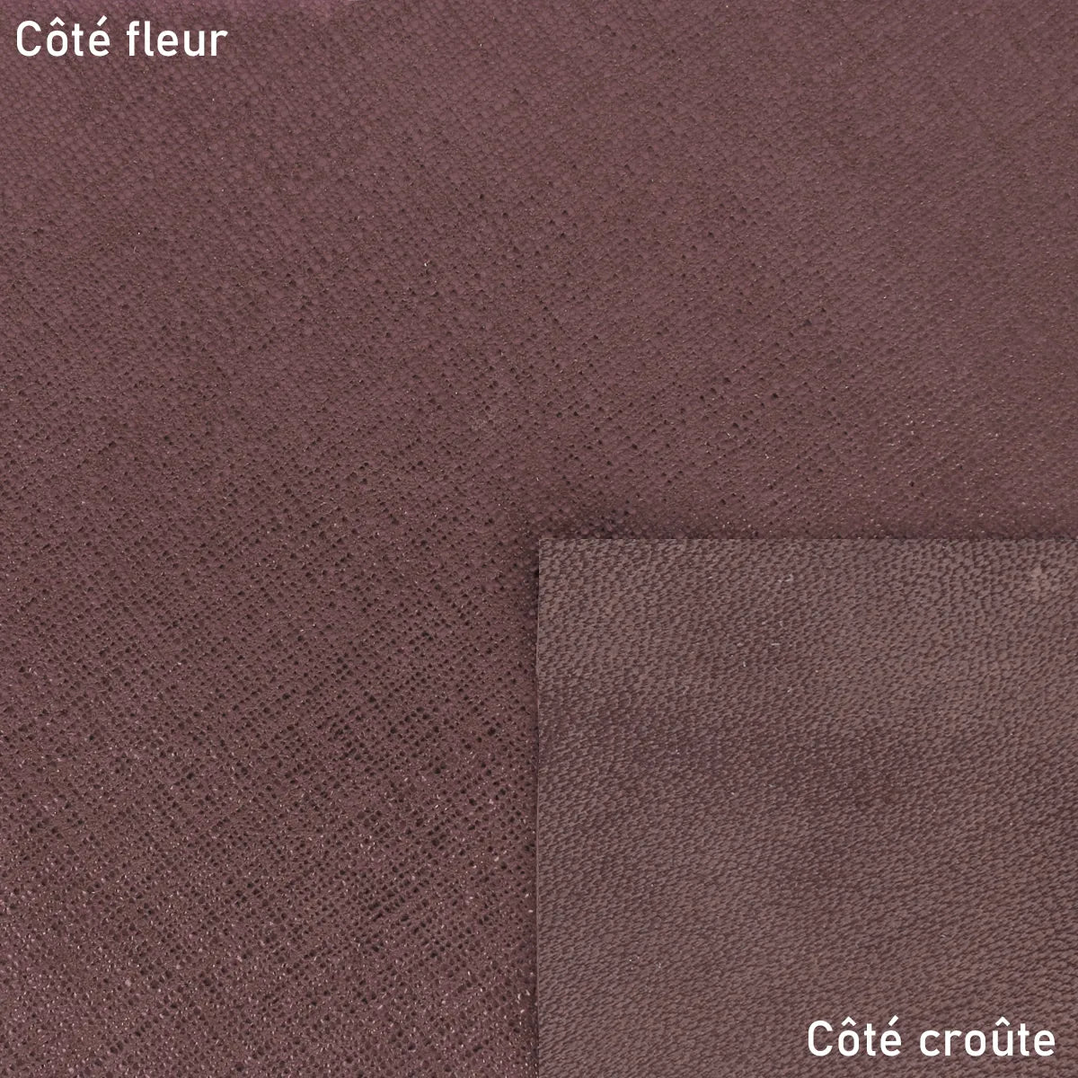 Cuir grain Saffiano rose métallisé