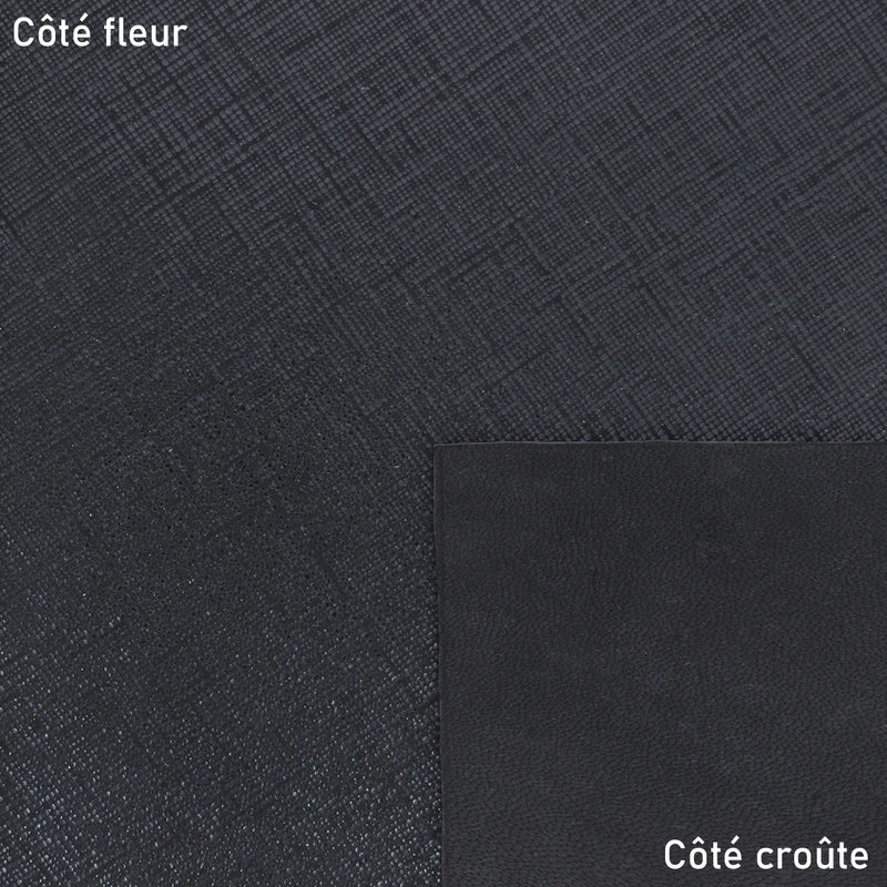 Cuir velours bleu foncé – Imprimé Saffiano