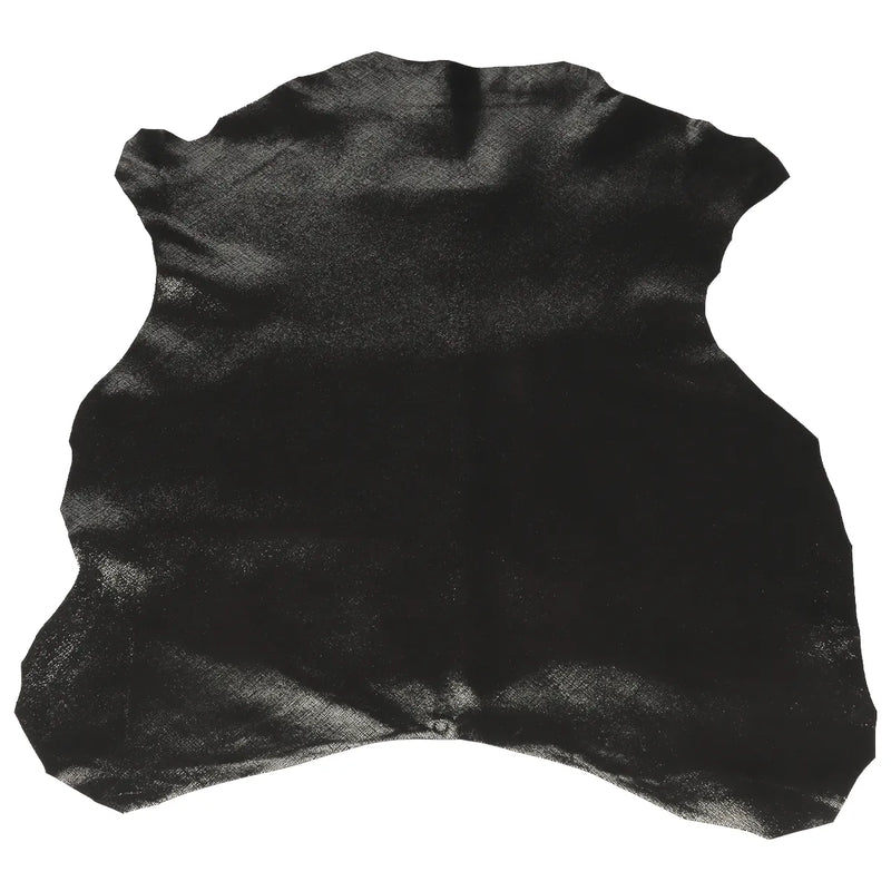 Peau de cuir de chèvre velours noir métallisé