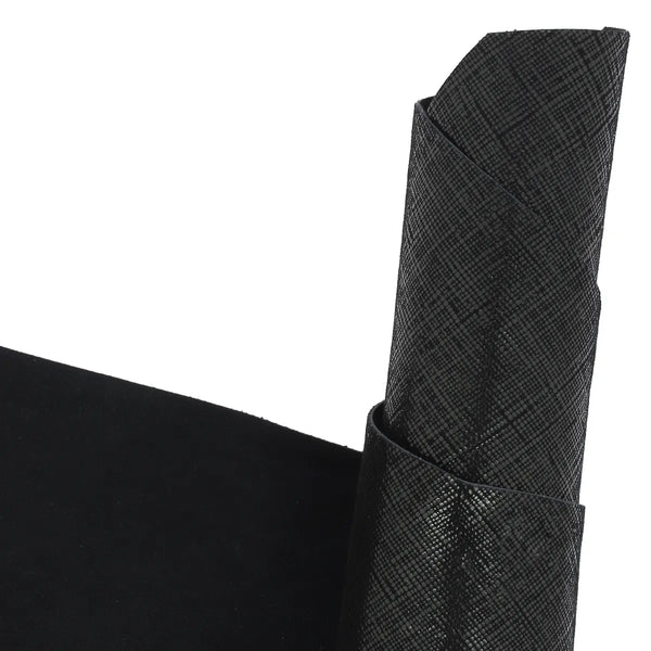 Cuir de chèvre fantaisie – Noir métallisé