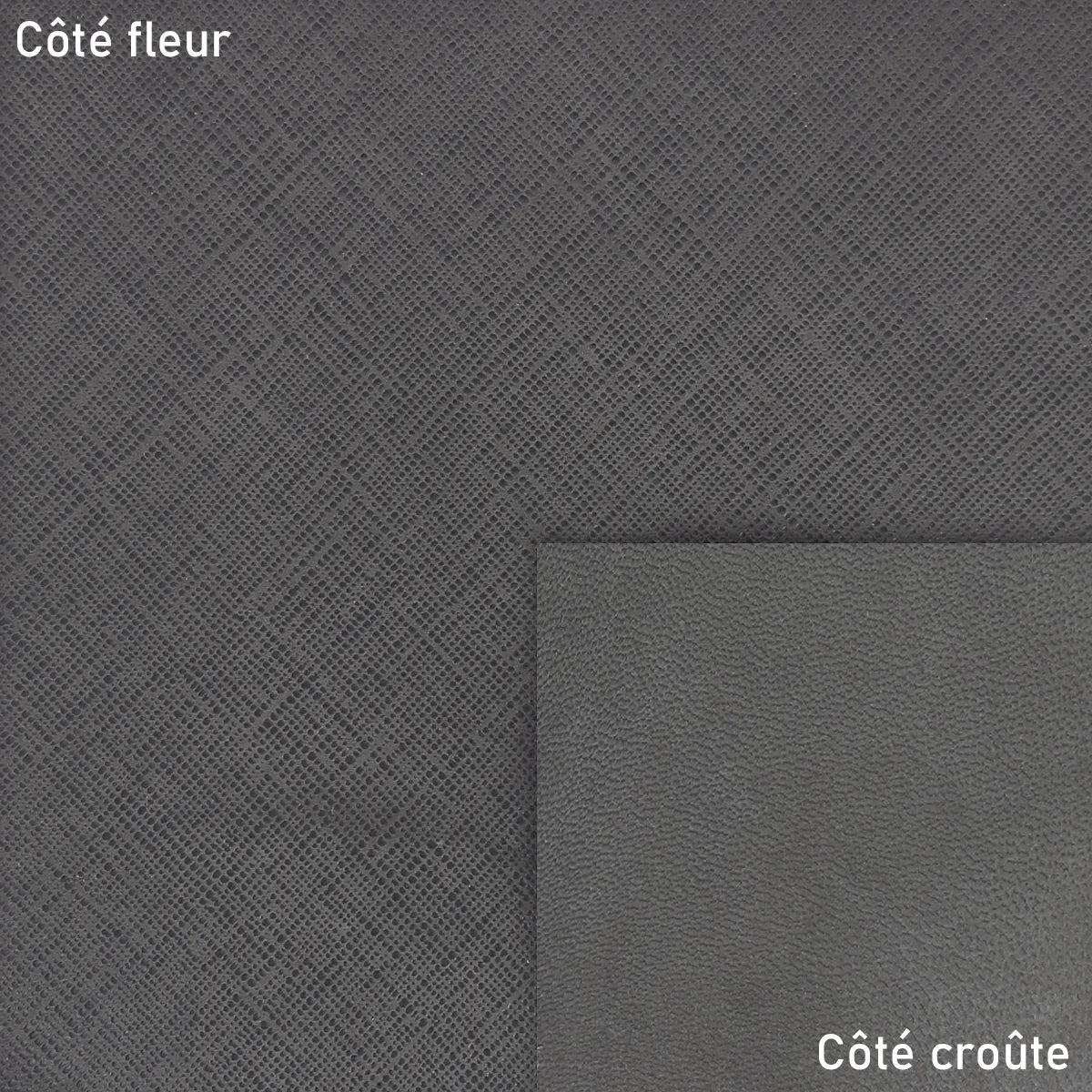 Cuir velours gris – Imprimé Saffiano