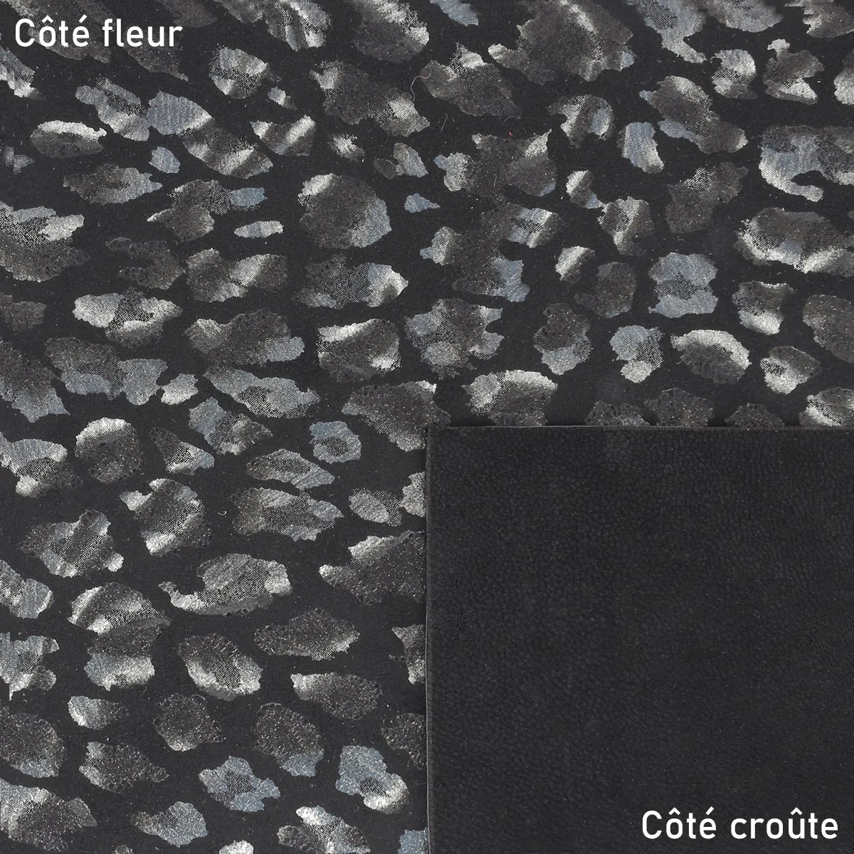 Cuir de chèvre velours imprimé léopard