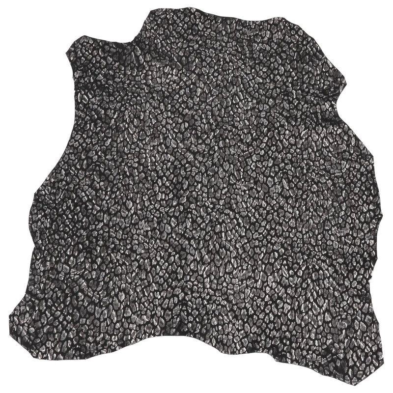Peau de cuir de chèvre imprimé léopard noir
