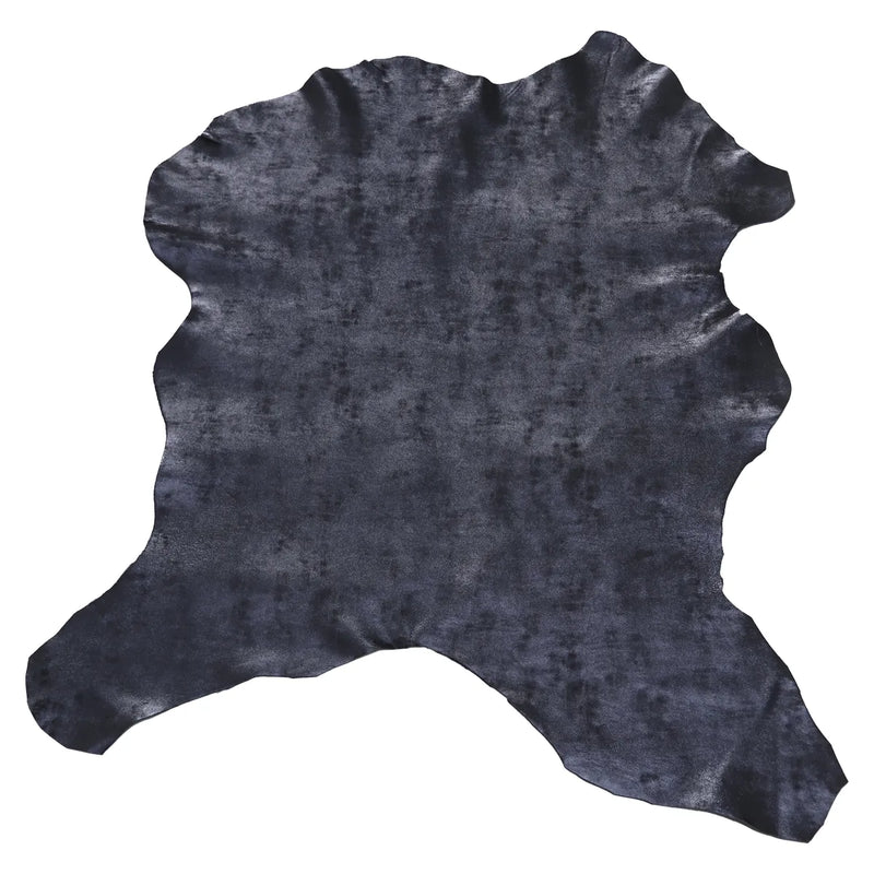cuir chèvre marbré bleu métallisé