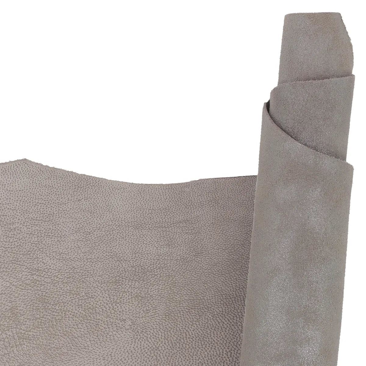 Cuir de chèvre taupe argenté effet pailleté 