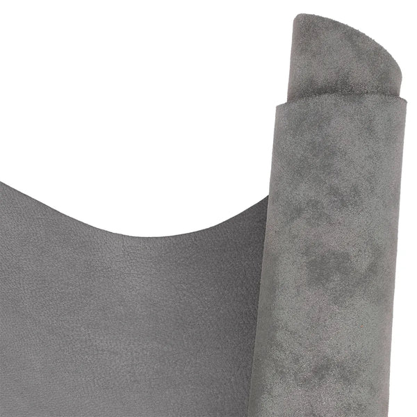 Cuir de chèvre marbré gris métallisé pailleté