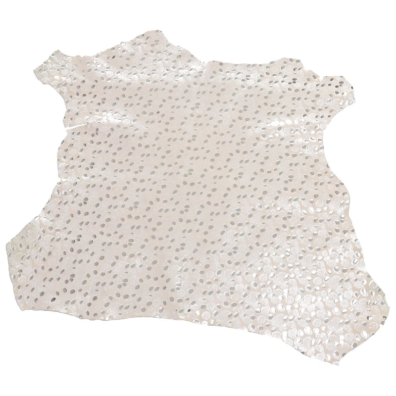 Cuir velours chèvre imprimé pois