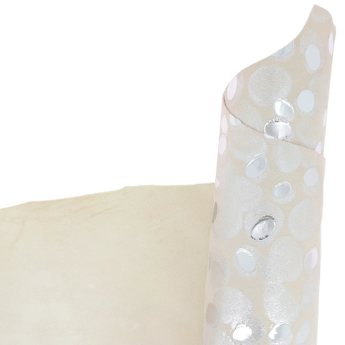 Peau cuir de chèvre fantaisie beige et argenté