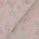 Peau de cuir de chèvre velours fantaisie avec motif floral nude, texture douce et élégante, pour projets de maroquinerie ou mode.