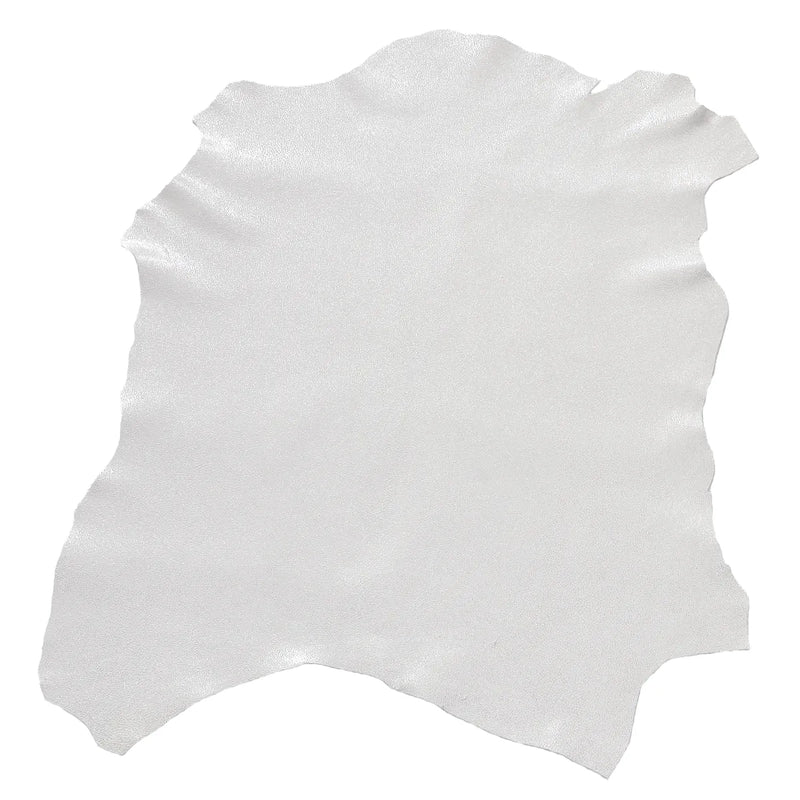 Cuir de chèvre velours blanc et argenté
