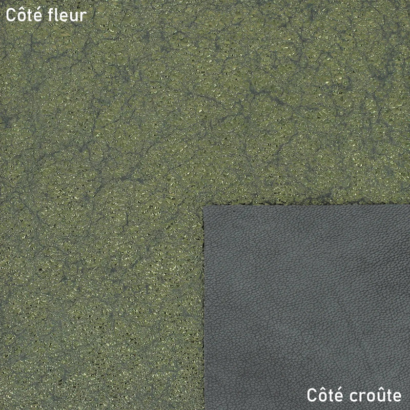 Peau de cuir vert craquelé scintillant