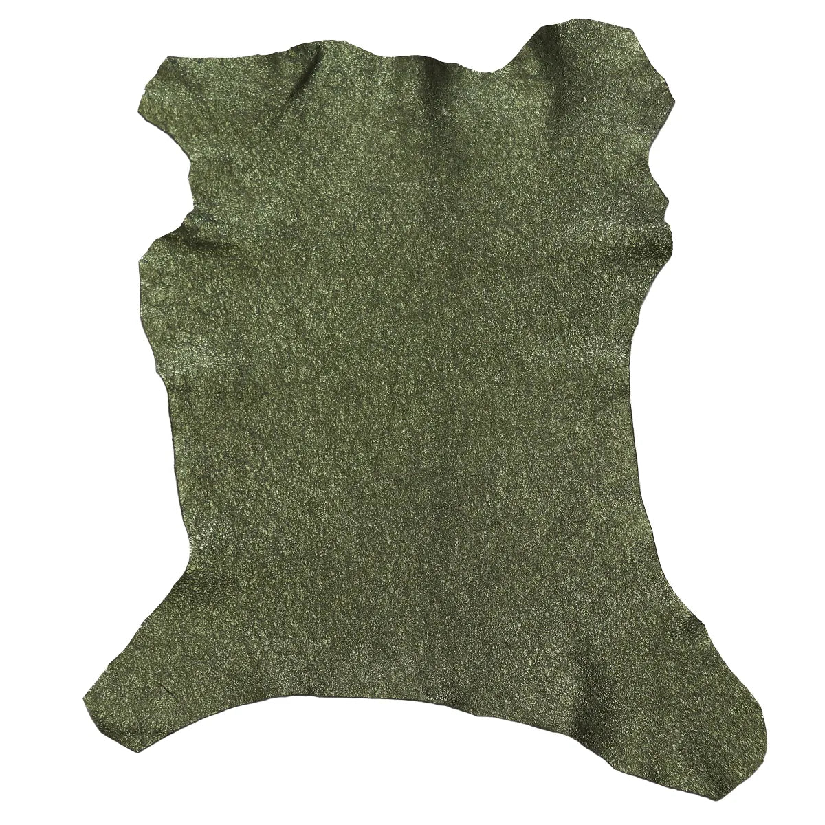 Cuir velours vert métallisé pour créations uniques