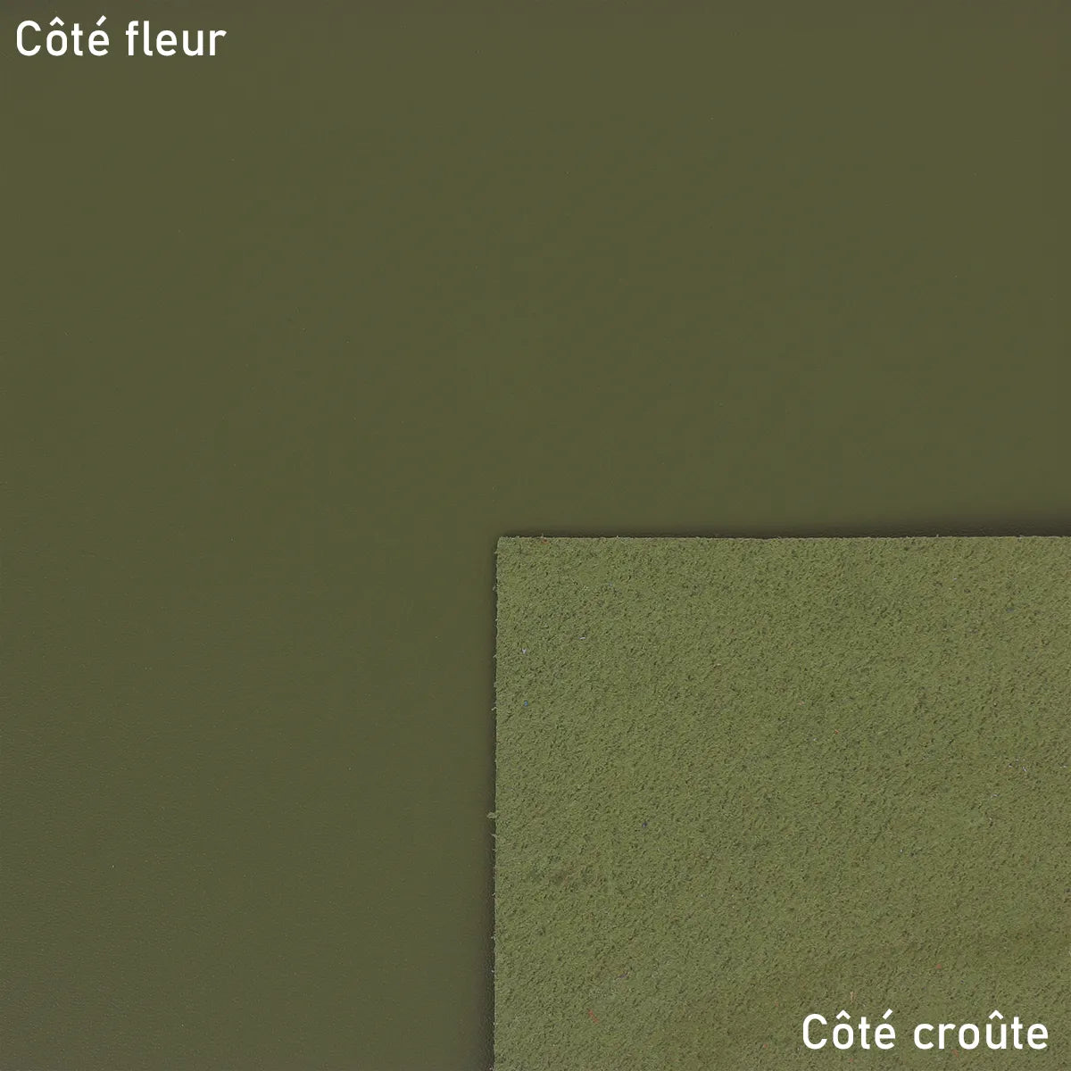 Cuir de vachette lisse - Vert kaki S87 - Deco cuir