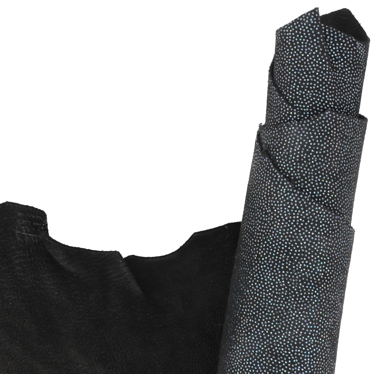 Cuir de chèvre velours bleu nuit pailleté