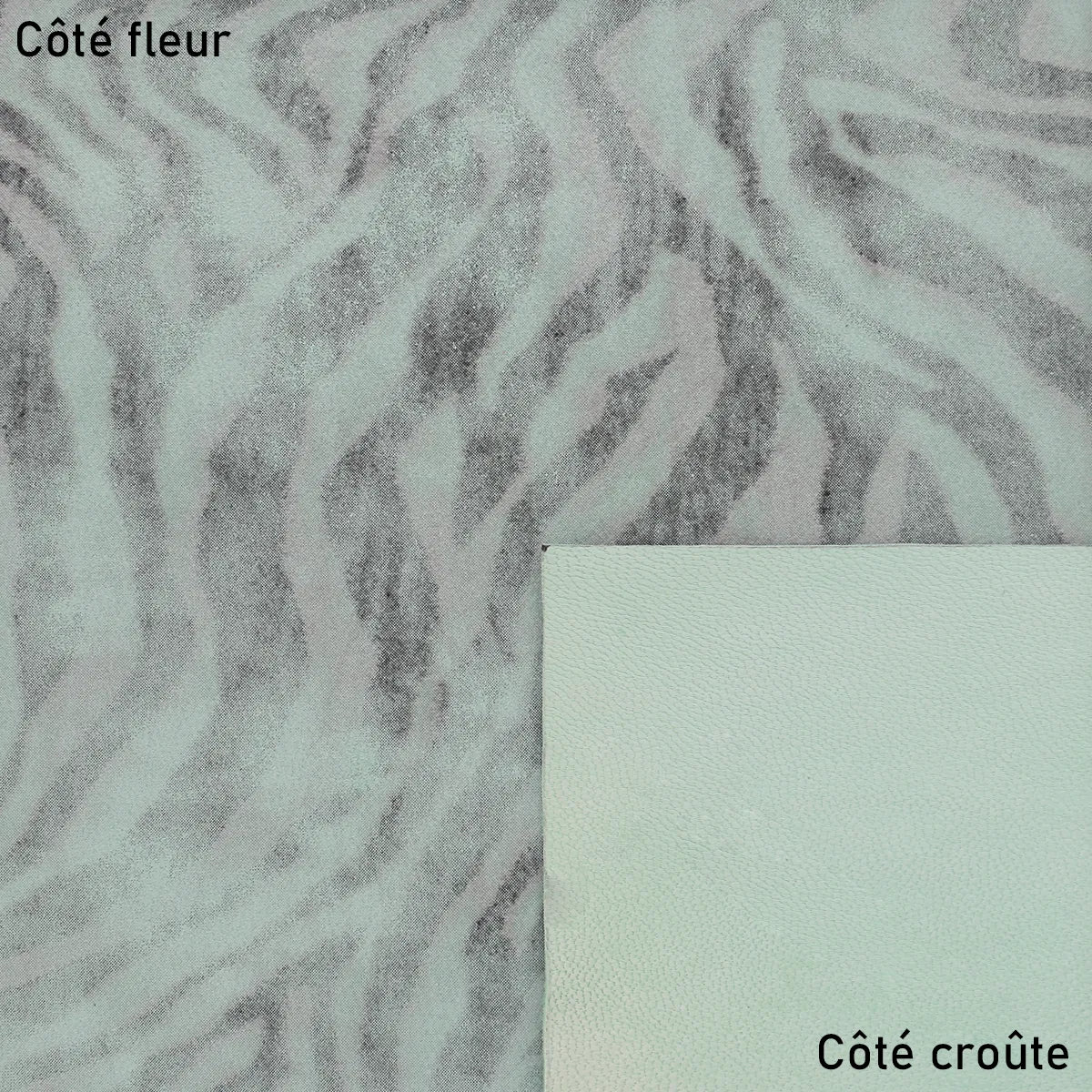 Cuir velours imprimé vert zébré