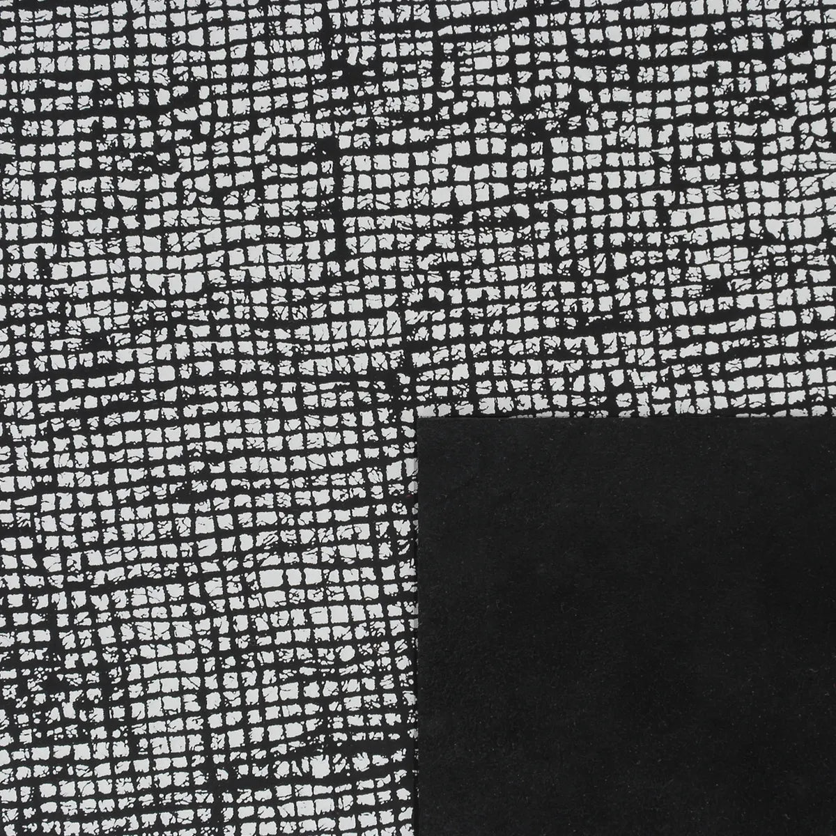 Peau de cuir reptile craquelé noir et blanc