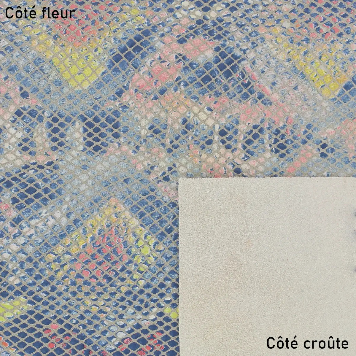 Peau de cuir imprimé reptile sur fond gris