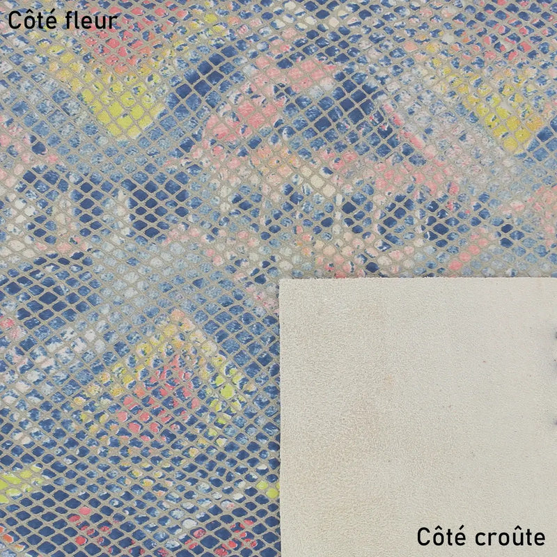 Peau de cuir imprimé reptile sur fond gris