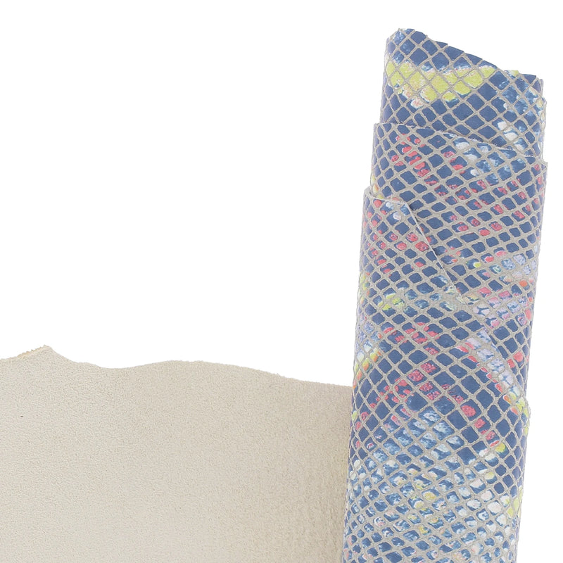 Cuir de chèvre grain reptile multicolore